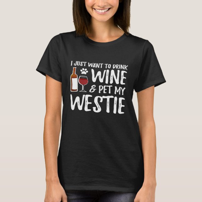 T-shirt Chemise Wine Funny Chien Maman ou Chien Papa Ide (Devant)