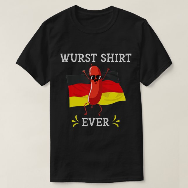 T-shirt Chemise Wurst Jamais Drôle Oktoberfest Saucisse al (Design devant)
