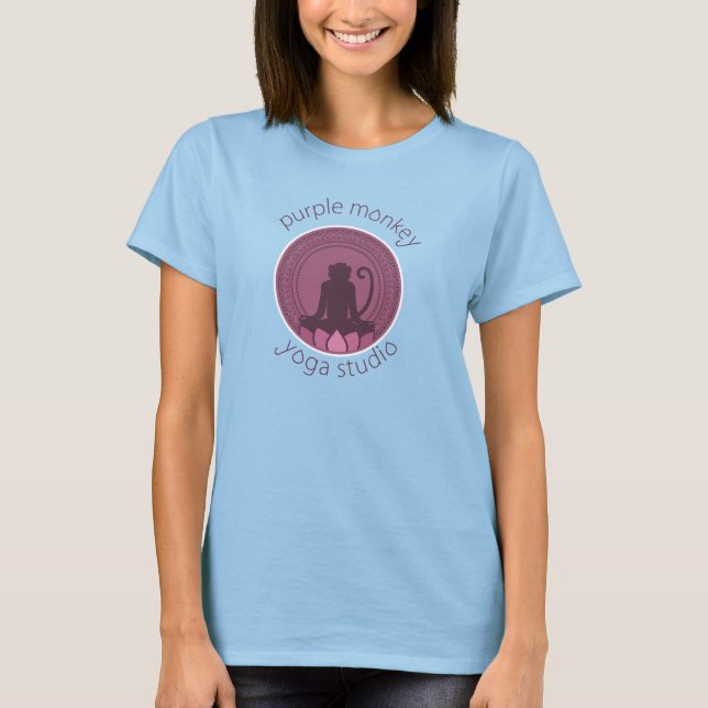 T-shirt Chemise Yogini de singe pourpre (Devant)