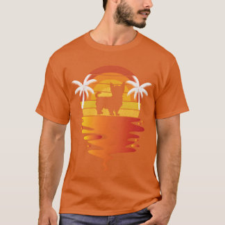T-shirt chemise yorkie 70s vintage rétro coucher de soleil