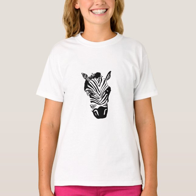 T-shirt Chemise zébrée de la fille (Devant)