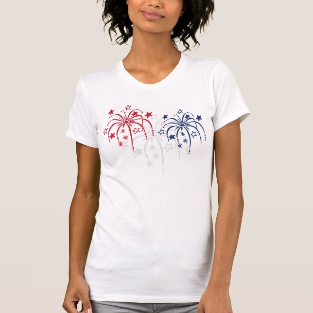 T-shirt Chemises 4 juillet patriotiques Fireworks (Devant)