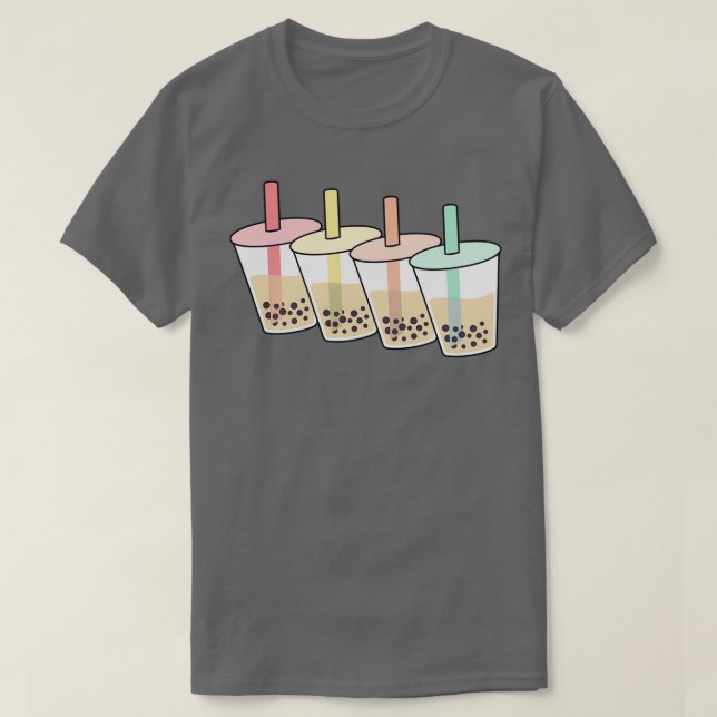 T-shirt Chemises à thé à bulle rétro Femmes Boba Milk Tea  (Design devant)