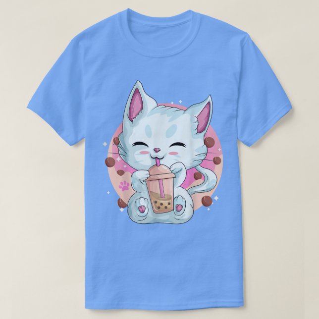 T-shirt Chemises Anime À Thé Boba Pour Femmes, Bulle Kawai (Design devant)