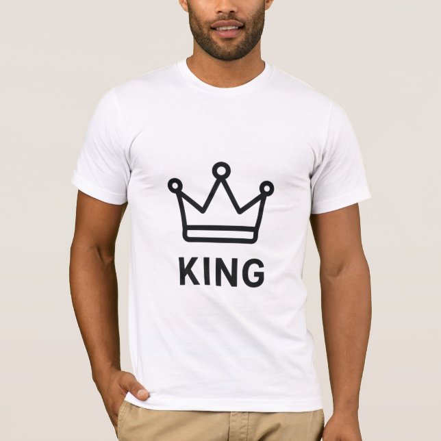 T-shirt Chemises assorties pour roi – Ligne de couronne mi (Devant)