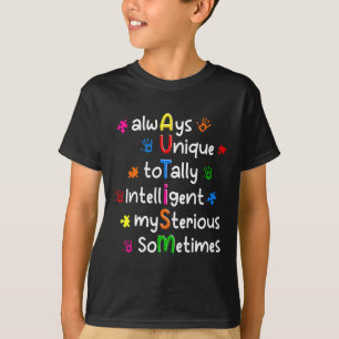 T-shirt Chemises Autism Toujours Uniques Totalement Intell
