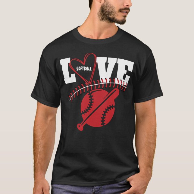 T-shirt Chemises avec graphiques de softball pour adolesce (Devant)