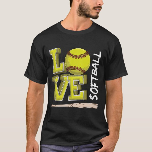 T-shirt Chemises avec graphiques de softball pour adolesce (Devant)