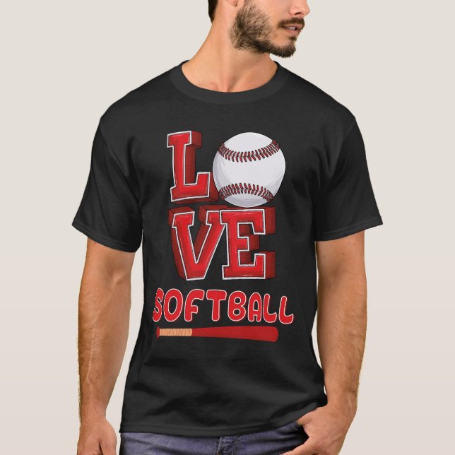 T-shirt Chemises avec graphiques de softball pour adolesce (Devant)