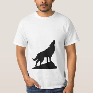 T-shirt Chemises avec images hurlantes de loups