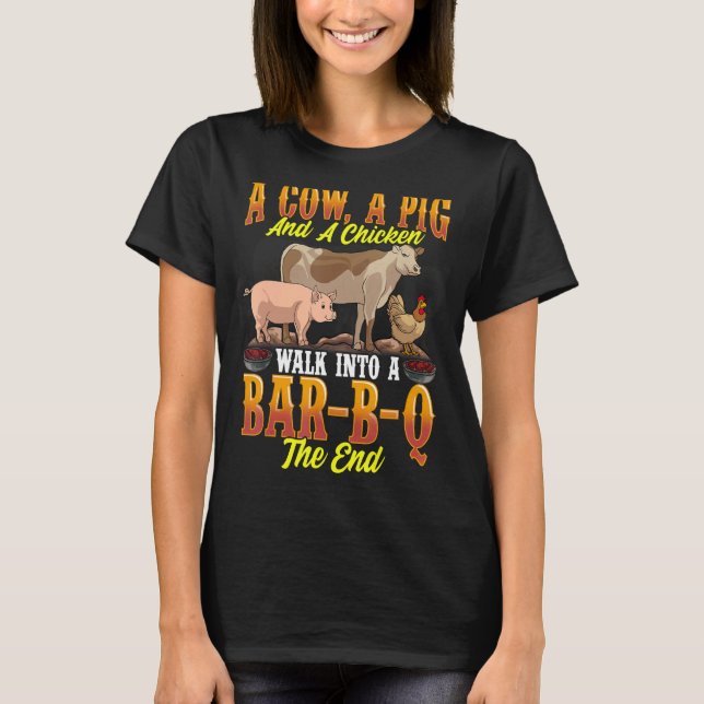 T-shirt Chemises BBBQ Amusantes Pour Hommes Cochon De Vach (Devant)