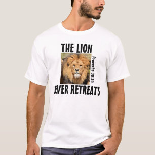T-shirt Chemises chrétiennes, LE LION NE RECULE JAMAIS, Pr