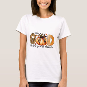 T-shirt Chemises Citrouilles Automne Pour Les Femmes Jésus