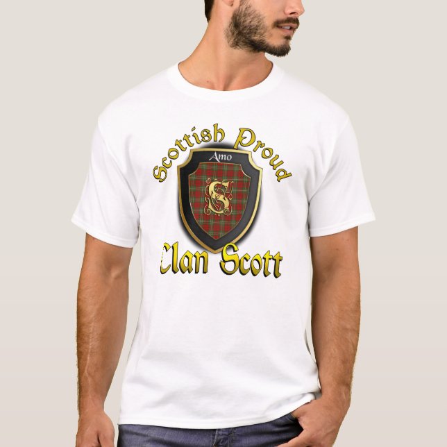 T-shirt Chemises Clan Scott Fièrement Écossais (Devant)