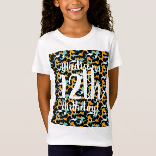 T-Shirt Chemises d'anniversaire à motif de guépard pour fi