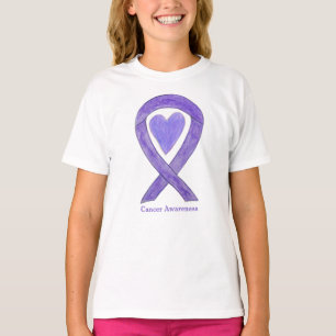 T-shirt Chemises d'art Coeur de ruban de sensibilisation a
