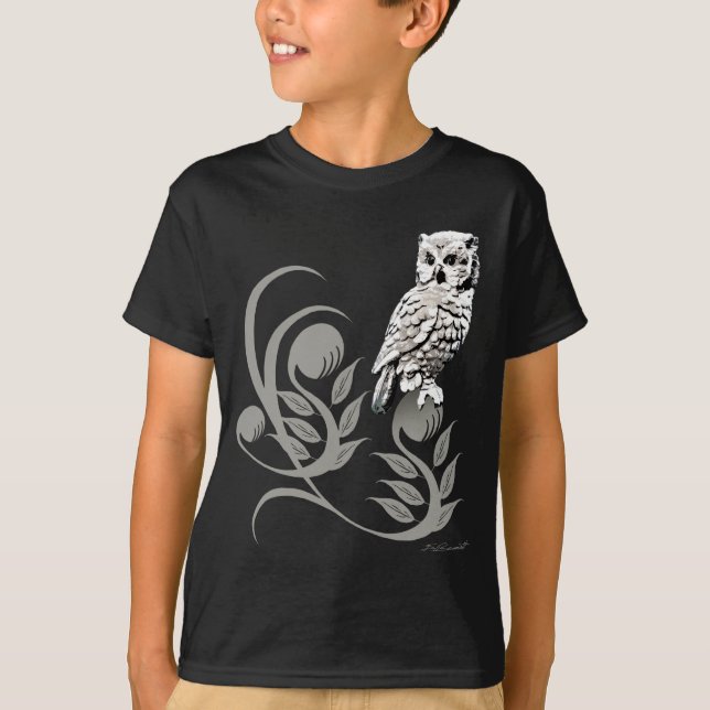 T-shirt Chemises d'art de hibou (Devant)