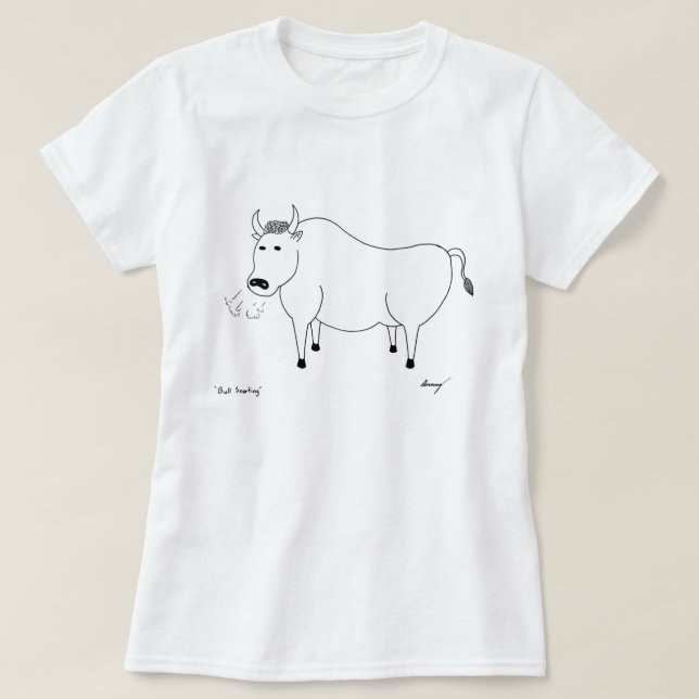 T-shirt Chemises d'art populaire de Taureau (Design devant)