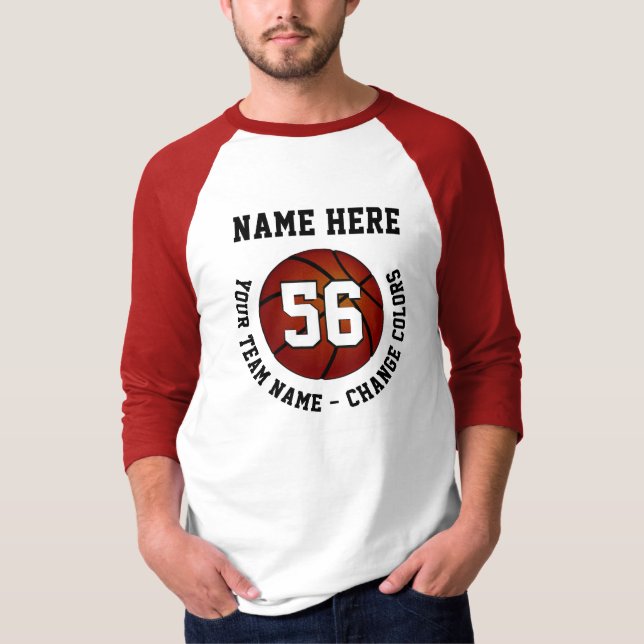T-shirt Chemises de Basketball avec Nom, Numéro, Équipe (Devant)