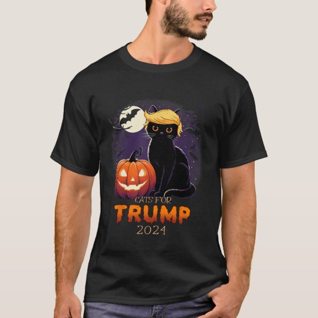 T-shirt Chemises de chat Trump Chat noir Costume d'Hallowe (Devant)