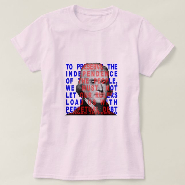 T-shirt Chemises de citation de Thomas Jefferson (Design devant)