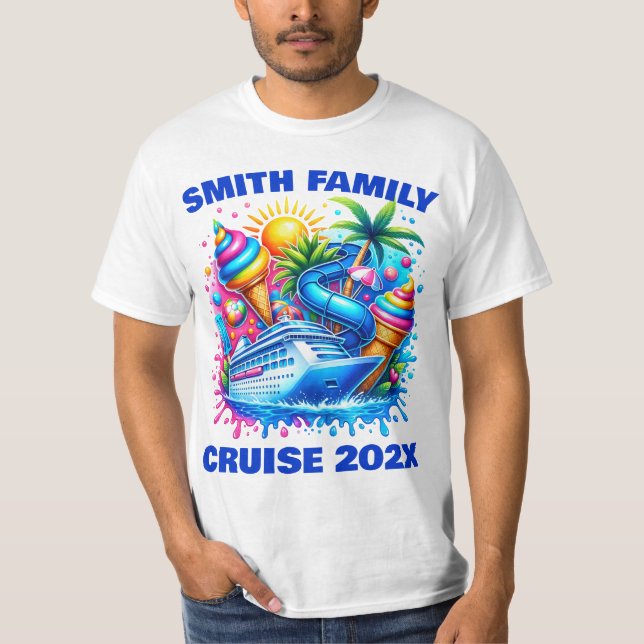 T-shirt Chemises de croisière familiales personnalisées (Devant)