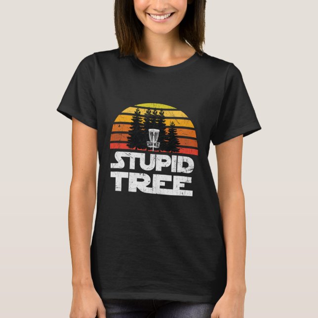 T-shirt Chemises de Disc Golf pour hommes Stupid Tree Fris (Devant)