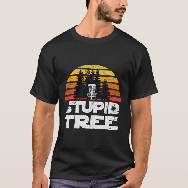 T-shirt Chemises de Disc Golf pour hommes Stupid Tree Fris (Devant)