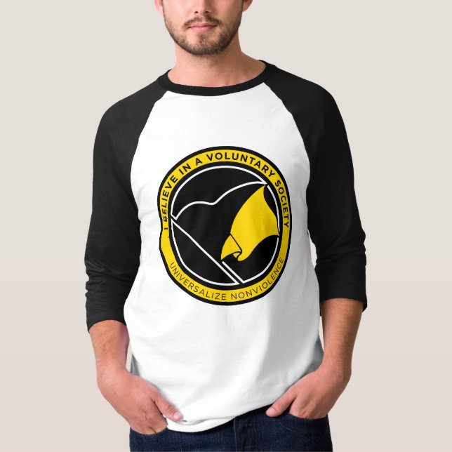 T-shirt Chemises de drapeau d'AnCap (Devant)