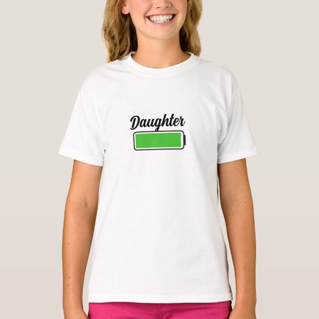 T-shirt Chemises de famille de batterie correspondant - Fi (Devant)