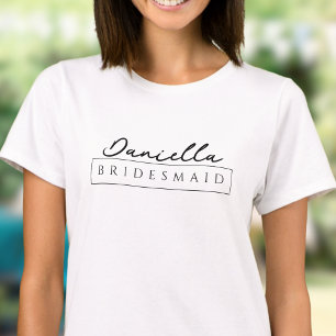 T-shirt Chemises de fête de demoiselle d'honneur minimalis