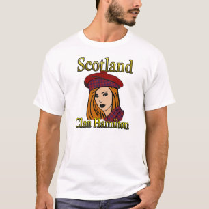T-shirt Chemises de l'Ecosse de tartan de Hamilton de clan