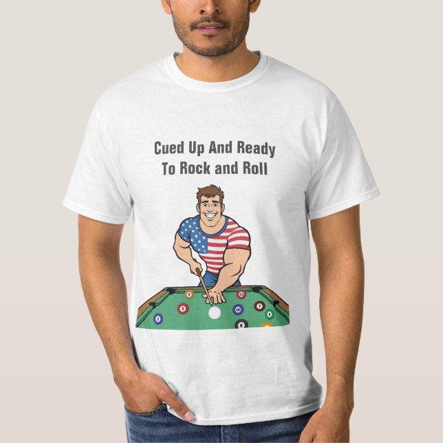 T-shirt Chemises de l'équipe de ligue de thème de billard (Devant)