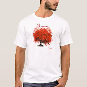 T-shirt Chemises de mariage à l'arbre rouge, cadeaux, auto