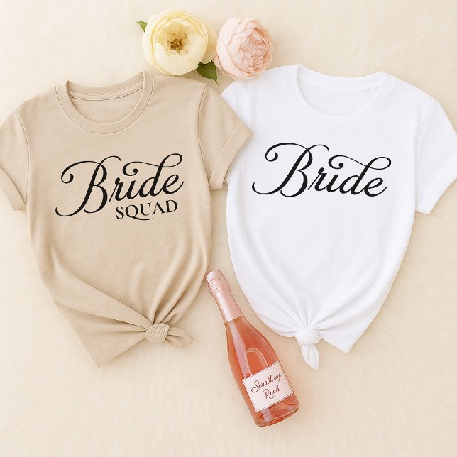 T-shirt Chemises de mariage personnalisées | Cadeau pour l (bride team shirt, bride team sweatshirt, personalized bride shirt, custom bride squad shirt,)