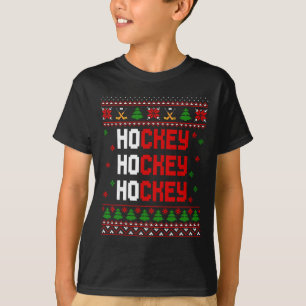 T-shirt Chemises de Noël laides Funny Ho Ho Ho Hockey