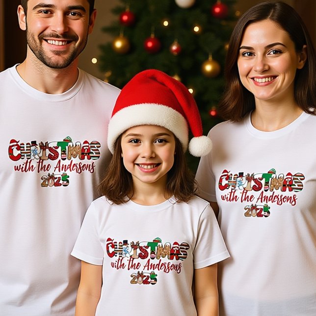 T-shirt Chemises de Noël Monogrammes (Créateur téléchargé)