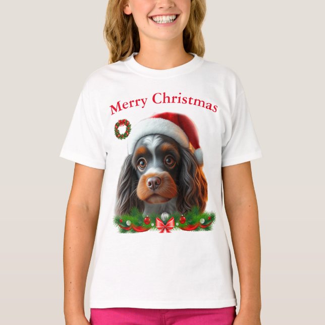 T-shirt Chemises de Noël pour chiens mignons (Devant)