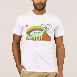 T-shirt Chemises de Rawr d'arc-en-ciel d'adultes