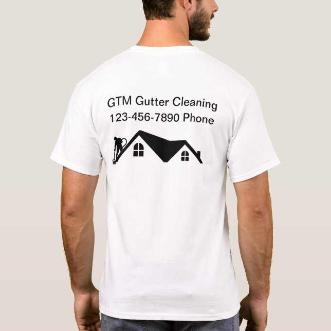 T-shirt Chemises de travail du logo de l'entreprise du per (Dos)