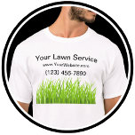 T-shirt Chemises de travail simples du service de pelouse<br><div class="desc">Les chemises de travail de Lawn Service dans un design simple avec image graphique en herbe et un agencement minimal vous pouvez customiser en ligne. Conçu pour un service de pelouse, des paysagistes ou des équipes d'entretien des terrains pour une équipe de propriété commerciale. Remettez ces chemises de travail à...</div>