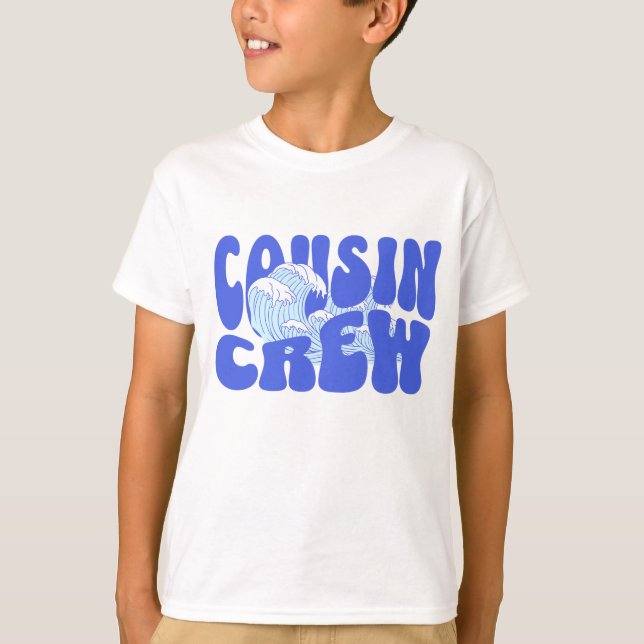 T-shirt Chemises d'équipage Cousin pour les enfants jumelé (Devant)
