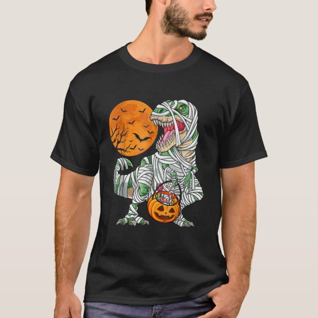T-shirt Chemises d'Halloween pour garçons Hommes Dinosaure (Devant)