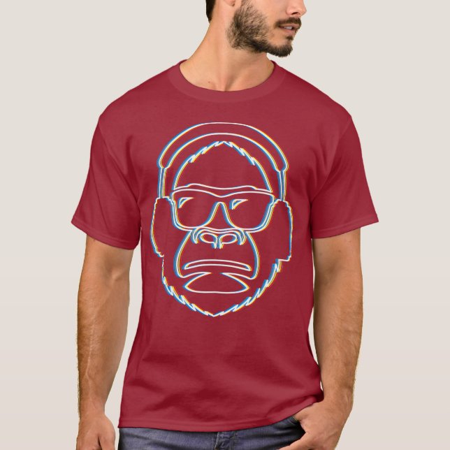 T-shirt Chemises DJ Gear Monkey DJ cool pour Hommes et (Devant)