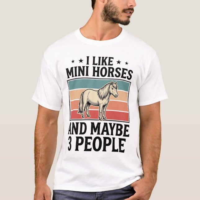 T-shirt Chemises drôles de conception de chevaux miniature (Devant)