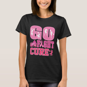 T-shirt Chemises du cancer du sein rose Pom-pom girl de ru