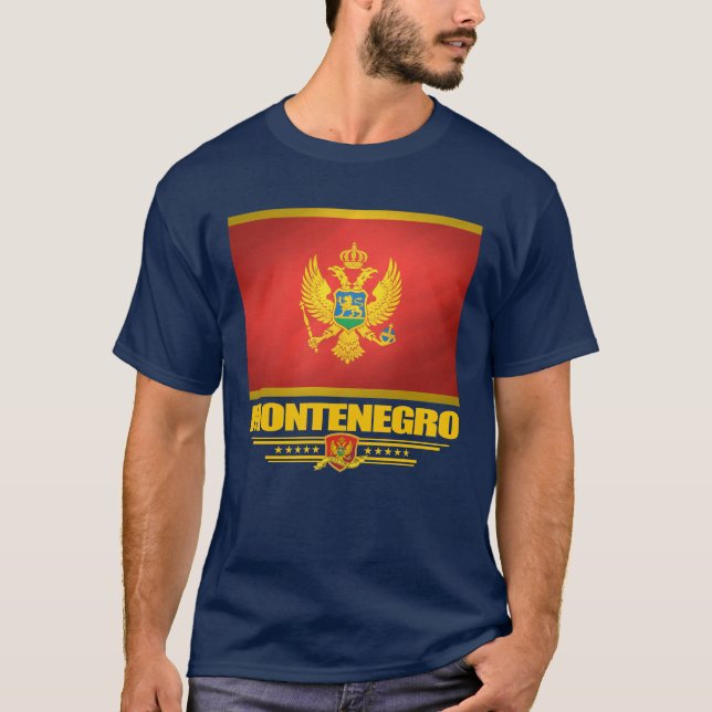 T-shirt Chemises du drapeau du Monténégro (Devant)