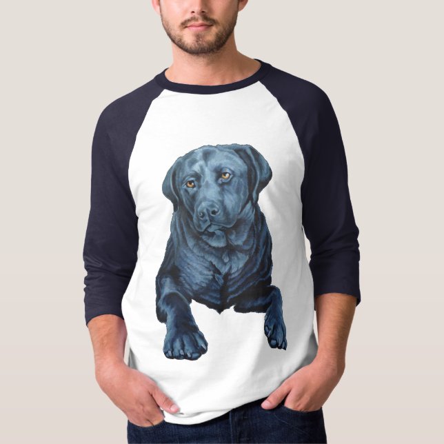 T-shirt Chemises du Labrador pour hommes Blue Dog Art Base (Devant)