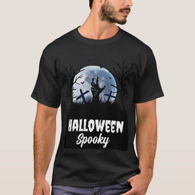 T-shirt Chemises Éffrayantes d'Halloween personnalisables (Devant)