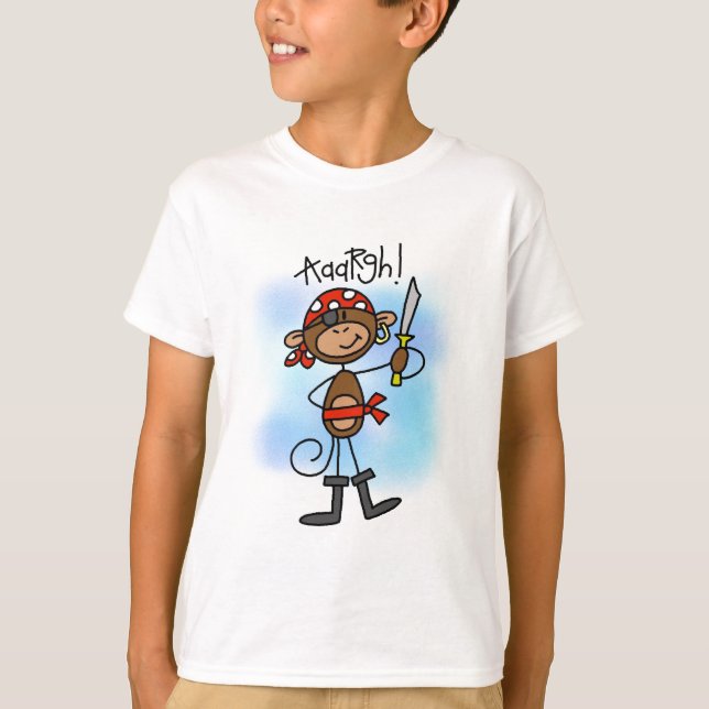 T-shirt Chemises et cadeaux Aargh Monkey Pirate (Devant)